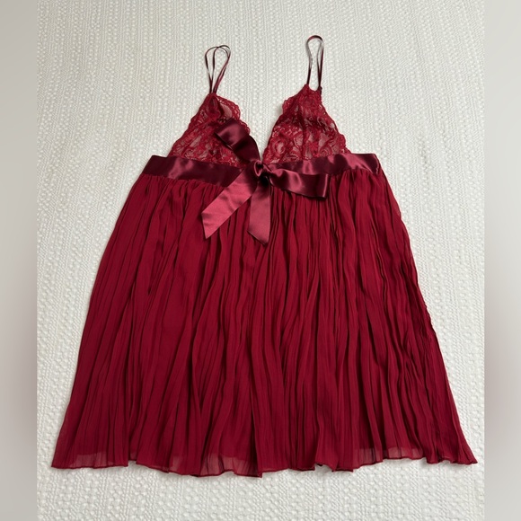 Vintage Victoria’s Secret Pleated Crinkle Sheer Chiffon Lace Slip Size M Retro - Picture 5 of 8